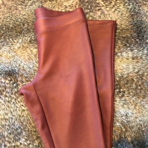 Faux leather burgundy leggings